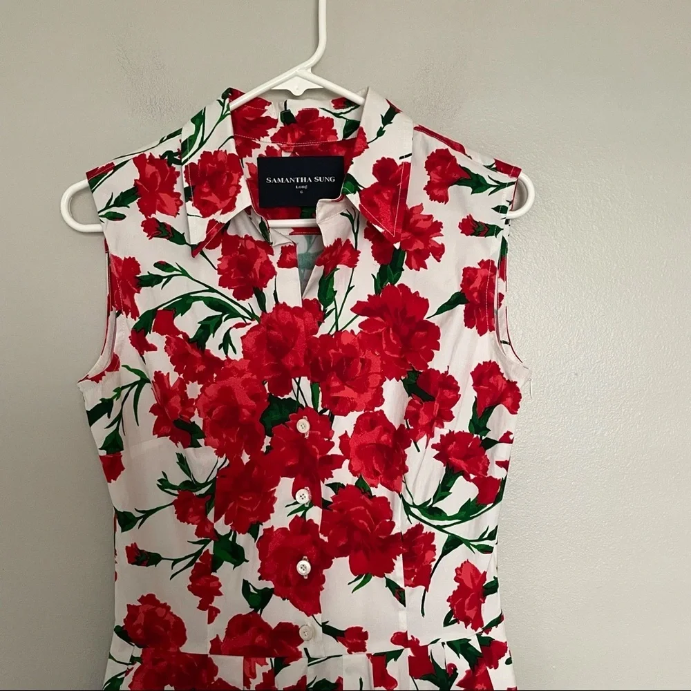 Samanta Sung Gigi Dress Shirt Collar Sleeveless
